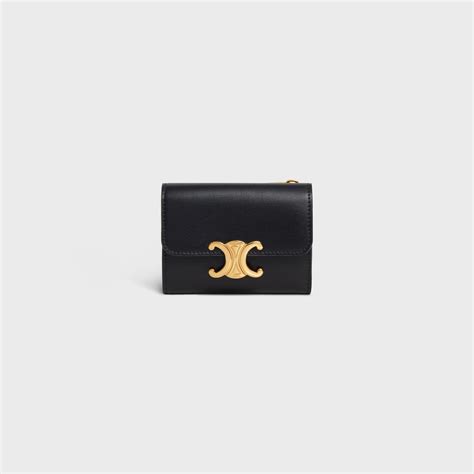 compact wallet with coin triomphe celine|celine compact wallet with coin.